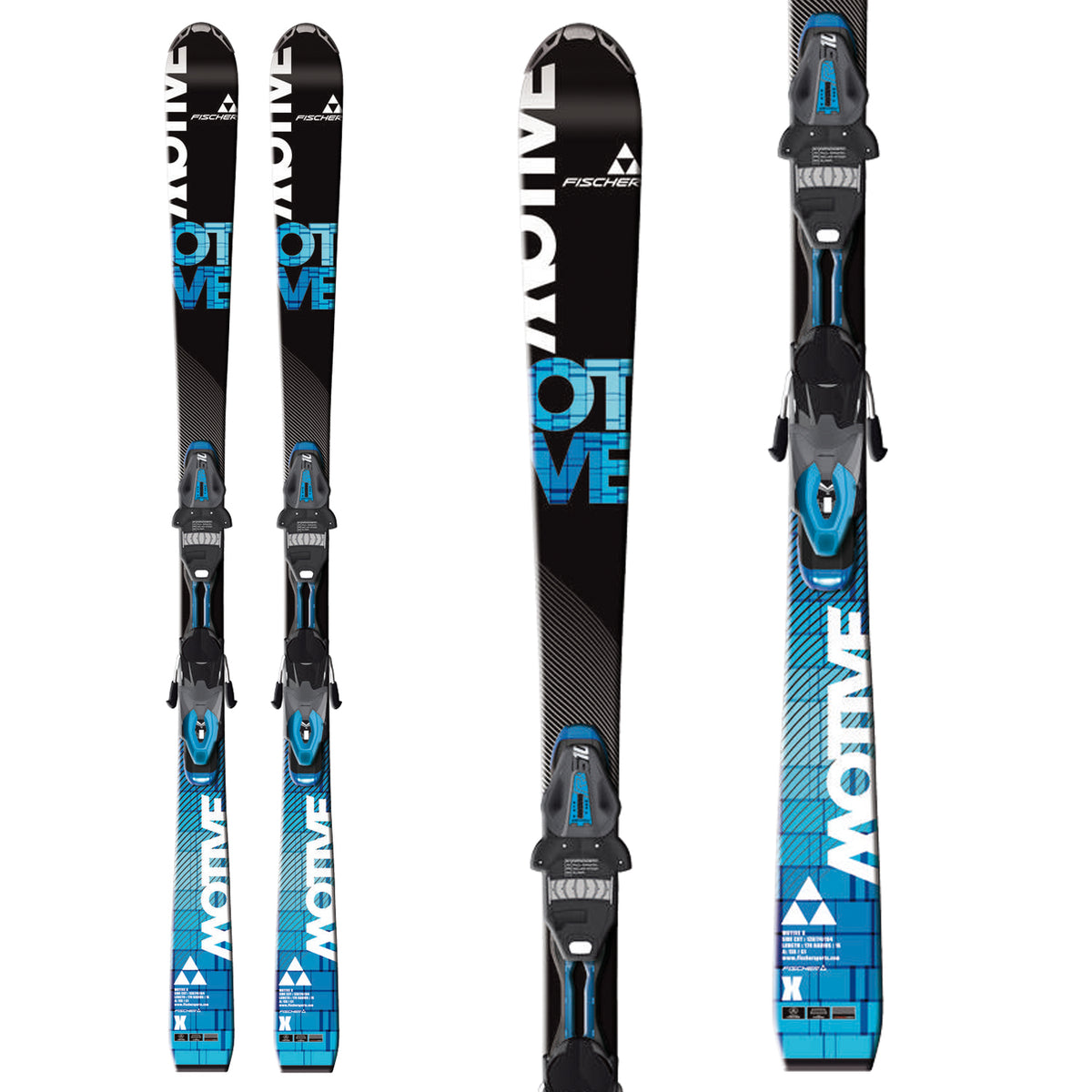 Fischer Motive X Skis + RS 10 Powerrail Bindings 2013 Front View