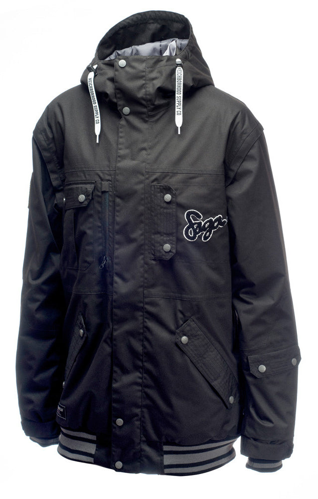 Saga On Deck Jacket Black Front View