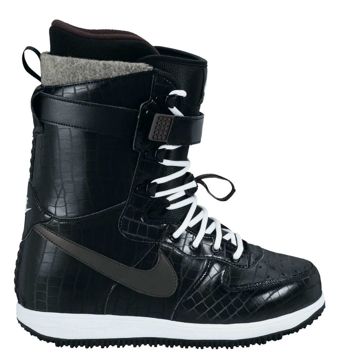 Nike Zoom Force 1 Snowboard Boots 2013 Black/Anthracite/White Side View
