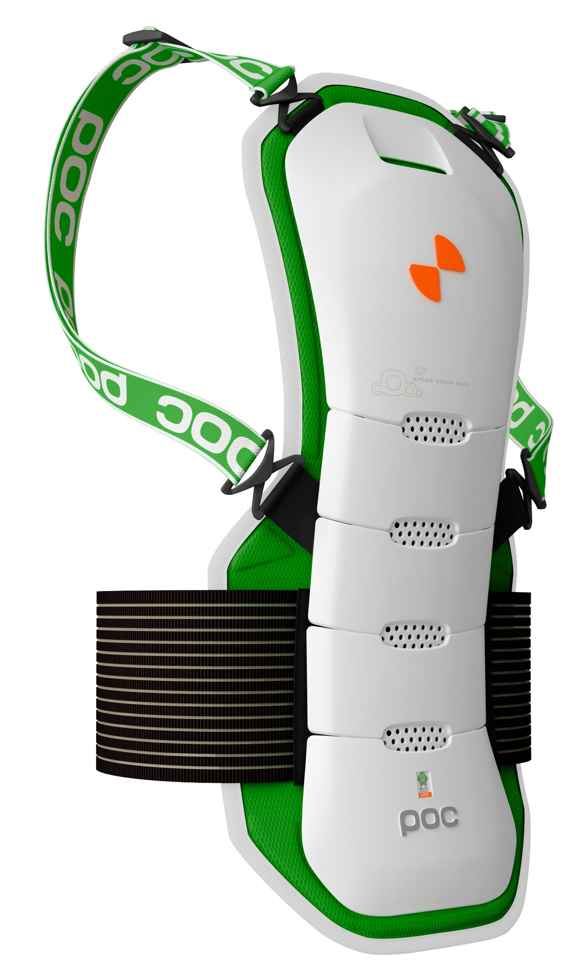 POC Spine Ergo Bug Armor White-Green Back View