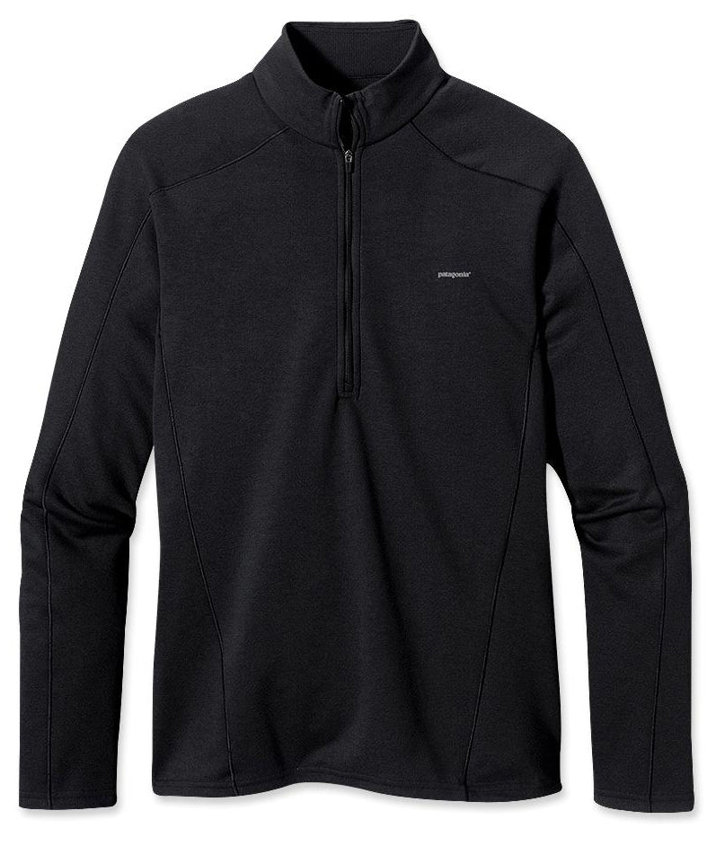 Patagonia Capilene 3 Midweight Zip-Neck Shirt Black Front View