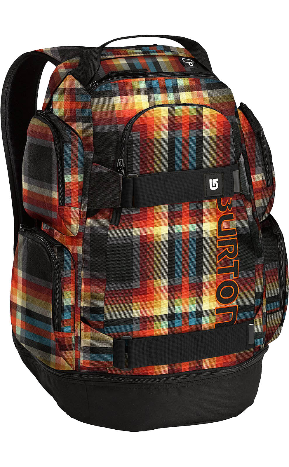 Burton Distortion Backpack Majestic Black Plaid Front View