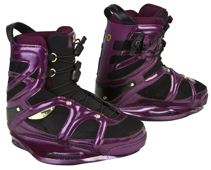 Ronix Faith Hope Love Wakeboard Bindings - Women's 2013 Metallic Merlot/Lace Front View