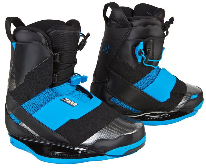 Ronix One Wakeboard Bindings 2013 Black/Azure/3D Front View