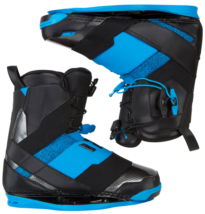 Ronix One Wakeboard Bindings 2013 Black/Azure/3D Side View