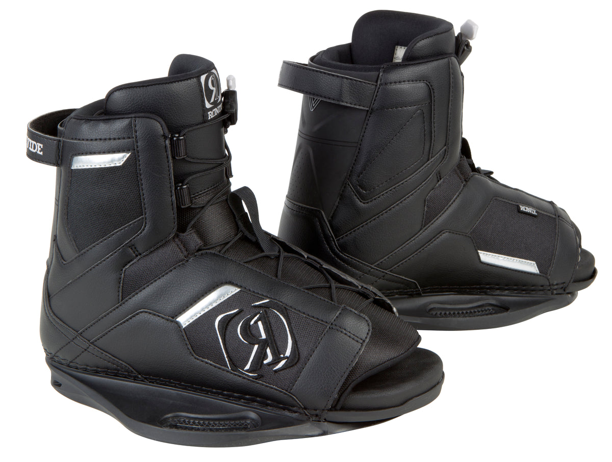 Ronix Divide Wakeboard Bindings 2013 Black/Silver Front View