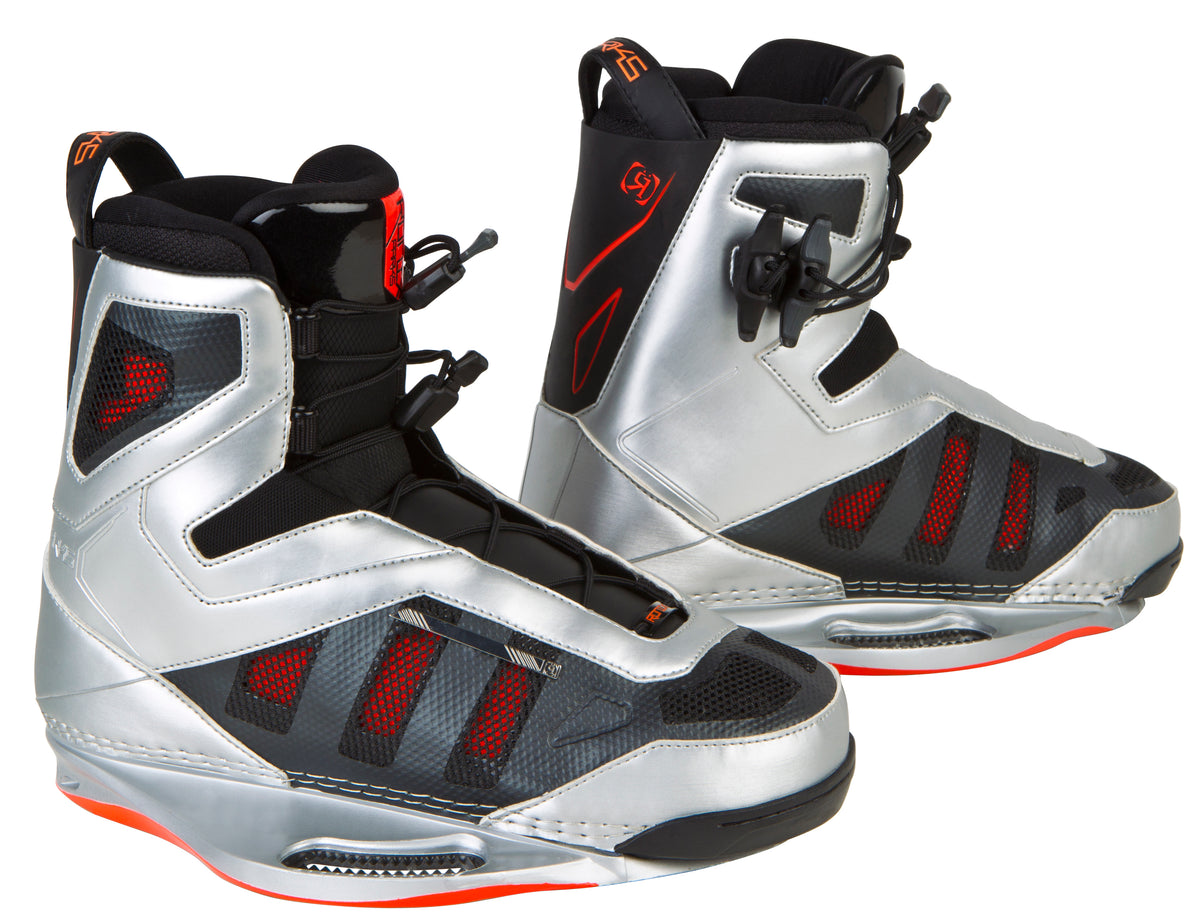 Ronix Parks Wakeboard Bindings 2013 Space Silver/The Juice Front View