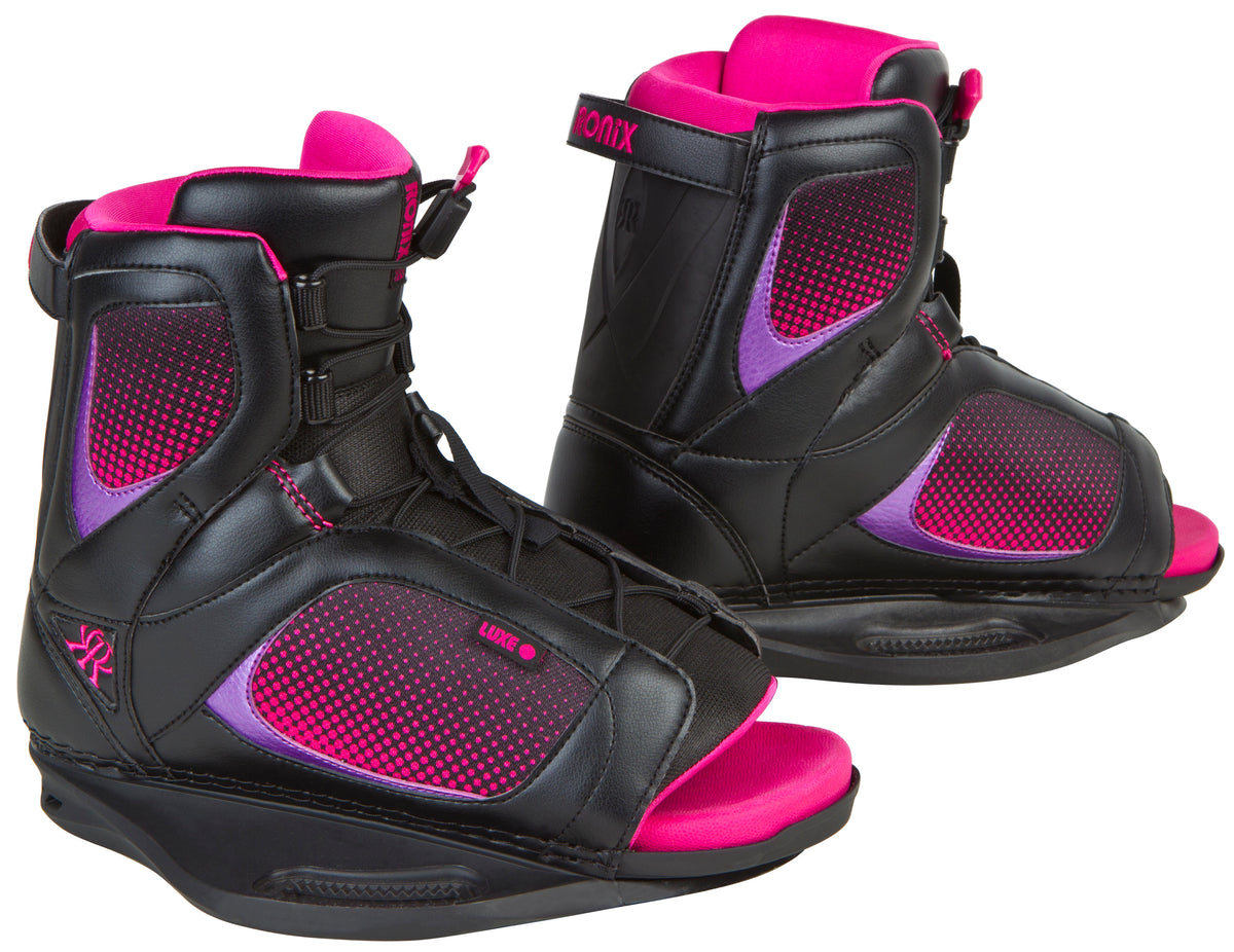 Ronix Luxe Wakeboard Bindings - Women's 2013 Black/Pink/Purple Front View