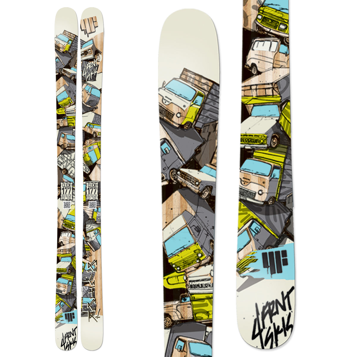 4FRNT Click! Skis 2013 Front View