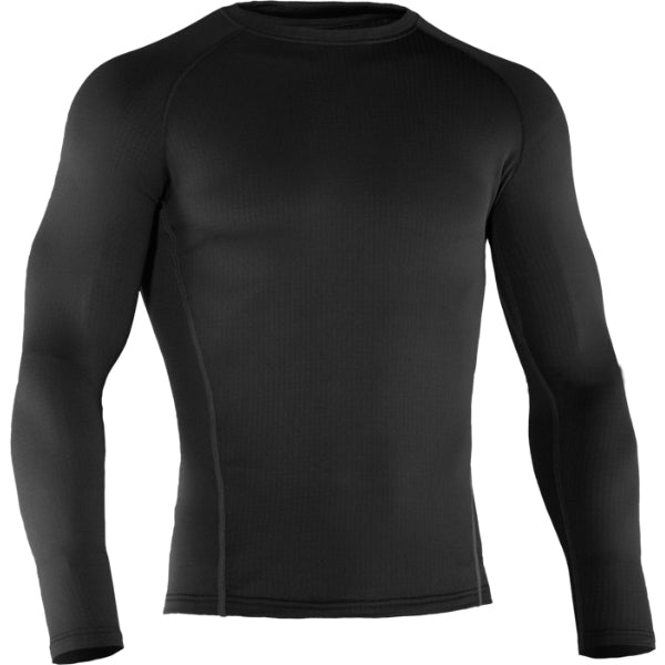 Under Armour Base 2.0 Crew Shirt Black/School Bus Front View