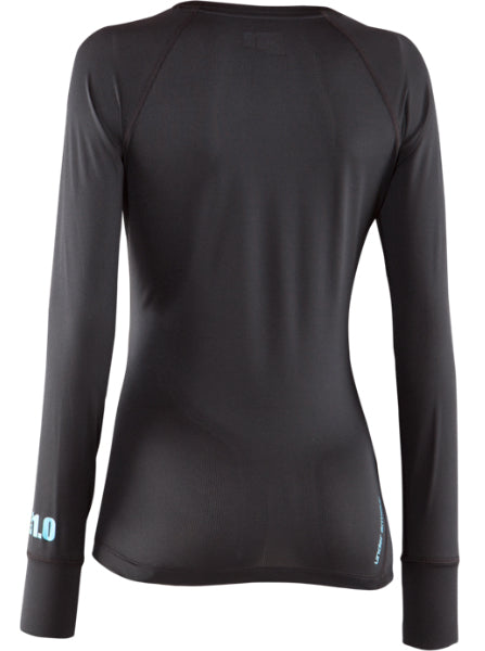 Under Armour UA Base 1.0 Crew Top - Women's Black/Cortez Back View