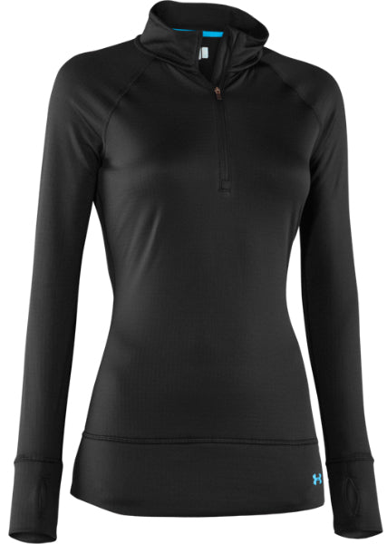 Under Armour UA Base 2.0 1/4 Zip Top - Women's Black/Cortez Front View
