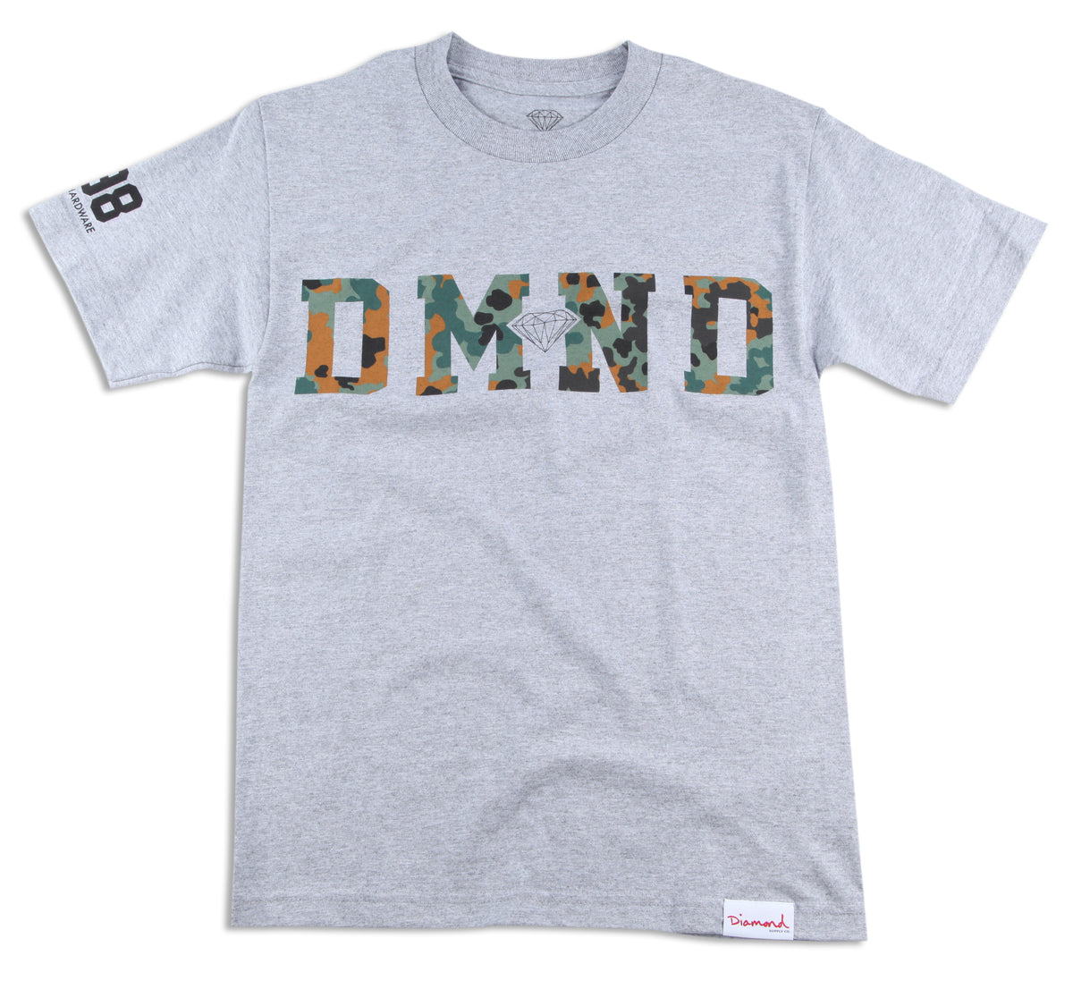 Diamond Supply Co. DMND Camo T Shirt Heather Grey Front View