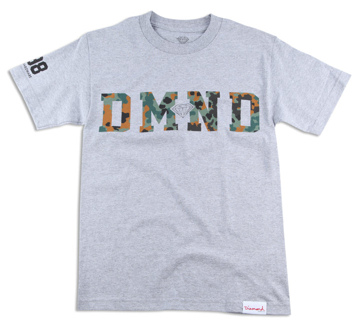 Diamond Supply Co. DMND Camo T Shirt Heather Grey Front View