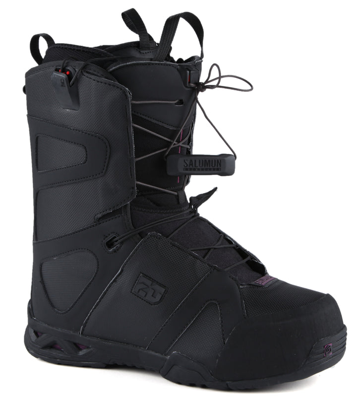 Salomon F2.0 Snowboard Boots 2013 Black/Deep Plum/Black Front View