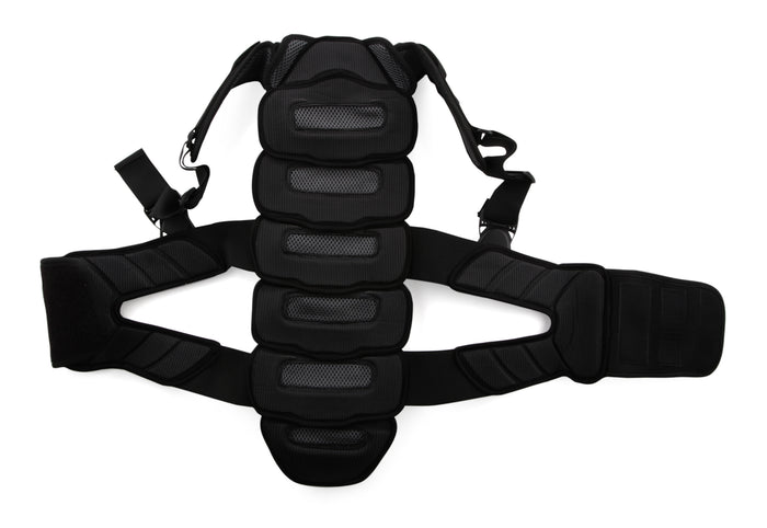 Pro Tec IPS Back Protector Black/Grey/Red Front View