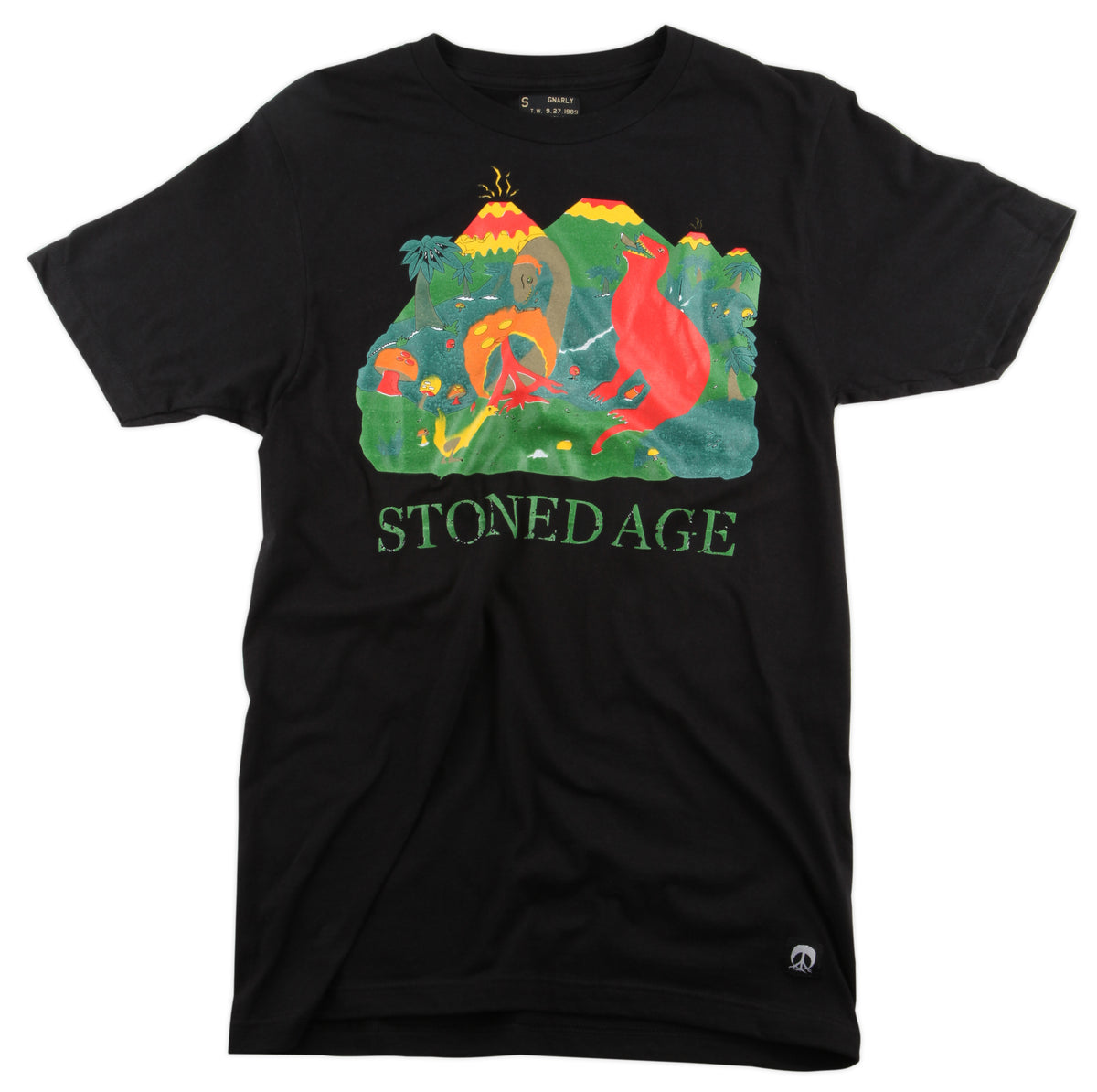 Gnarly Stoned Age T Shirt Black Front View