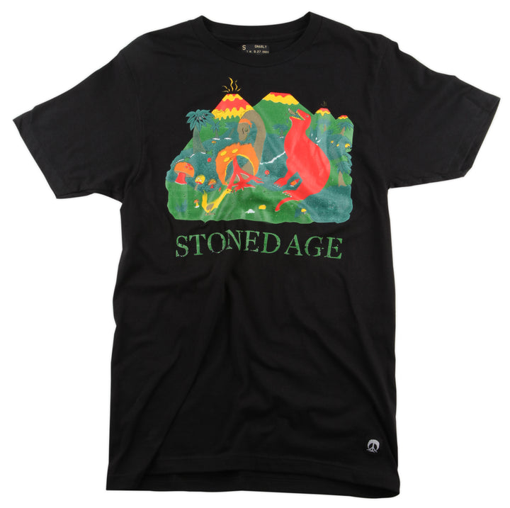 Gnarly Stoned Age T Shirt Black Front View