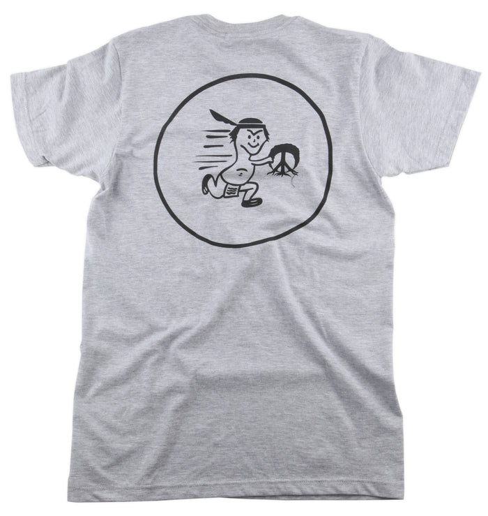 Gnarly Indian Boy T Shirt Grey Back View