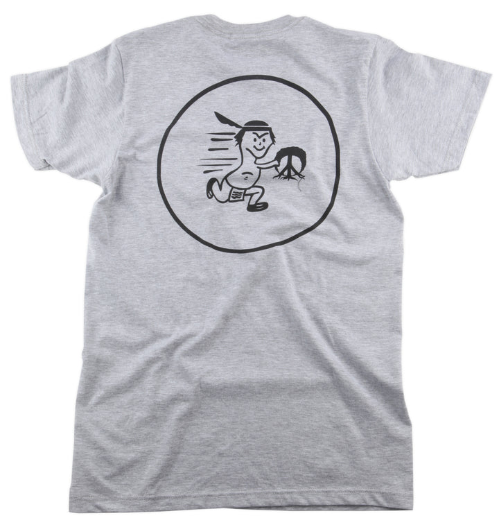 Gnarly Indian Boy T Shirt Grey Back View