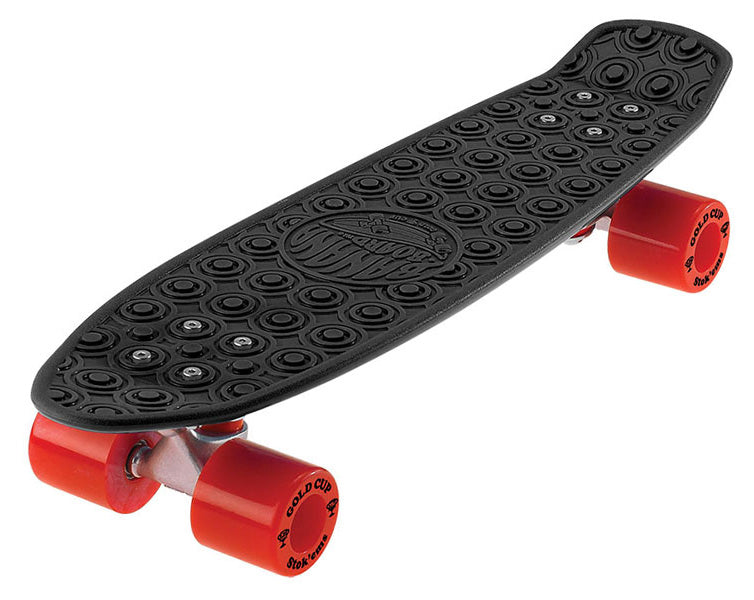 Santa Cruz Banana Board Complete Skateboard Black/Red Front View