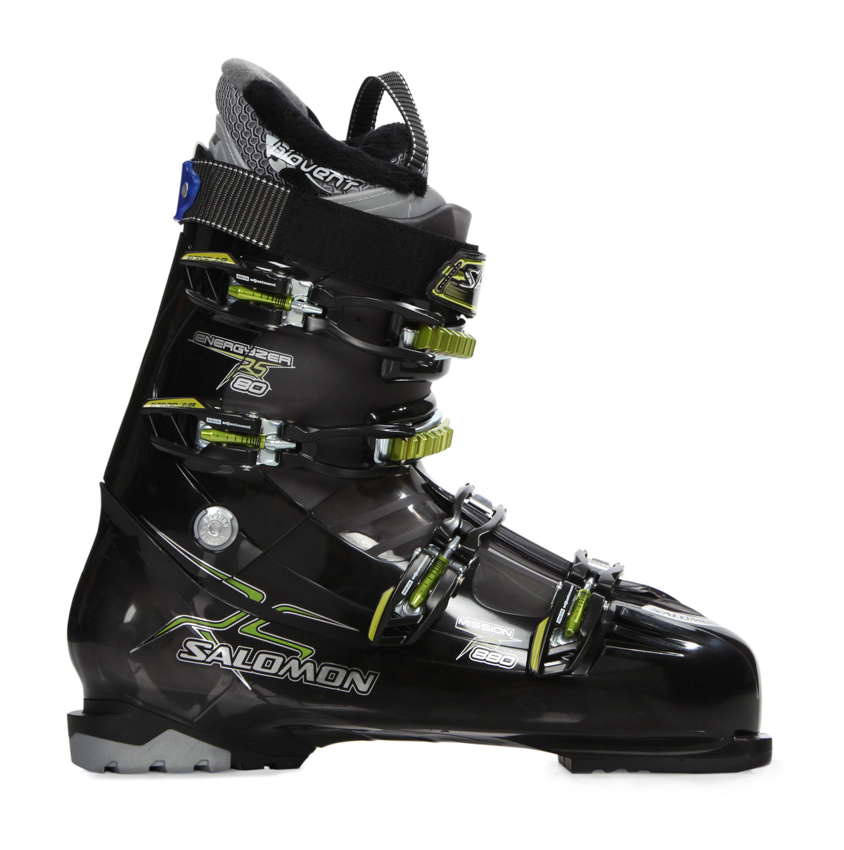Salomon Mission RS 880 Ski Boots 2012 Black/Grey Translucent Side View