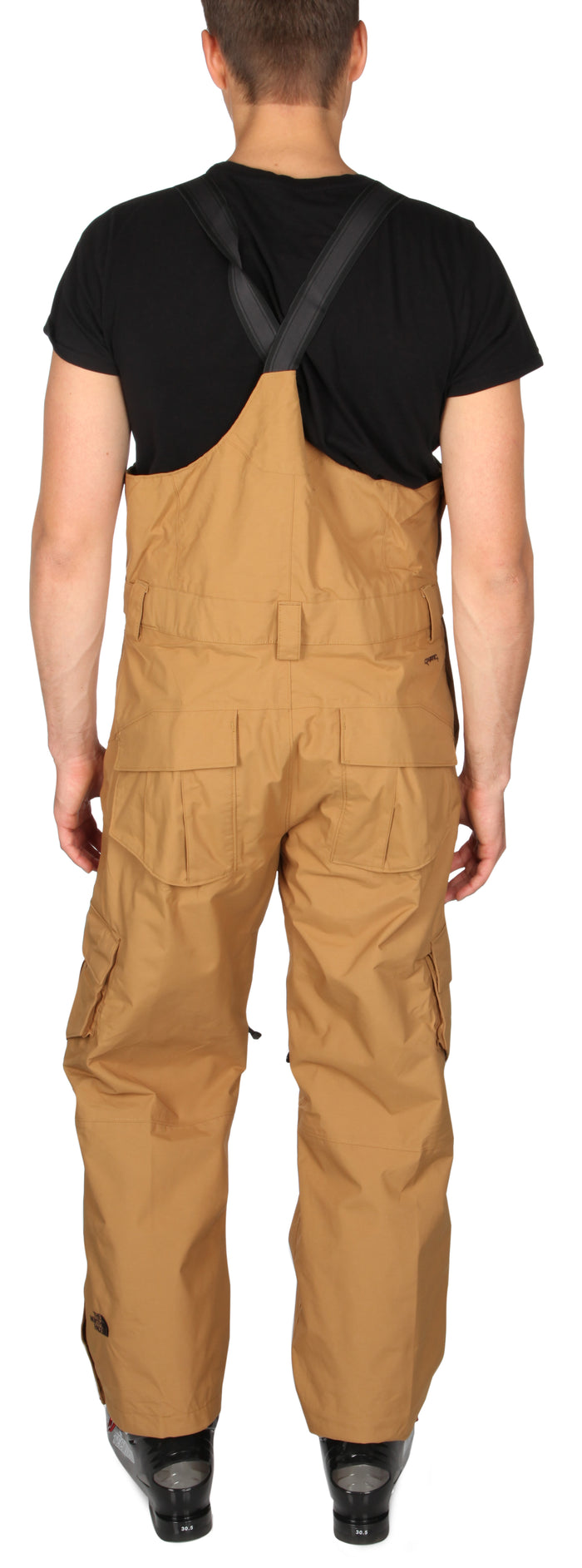 The North Face Skull Horn Bib Pants Utility Brown Back View