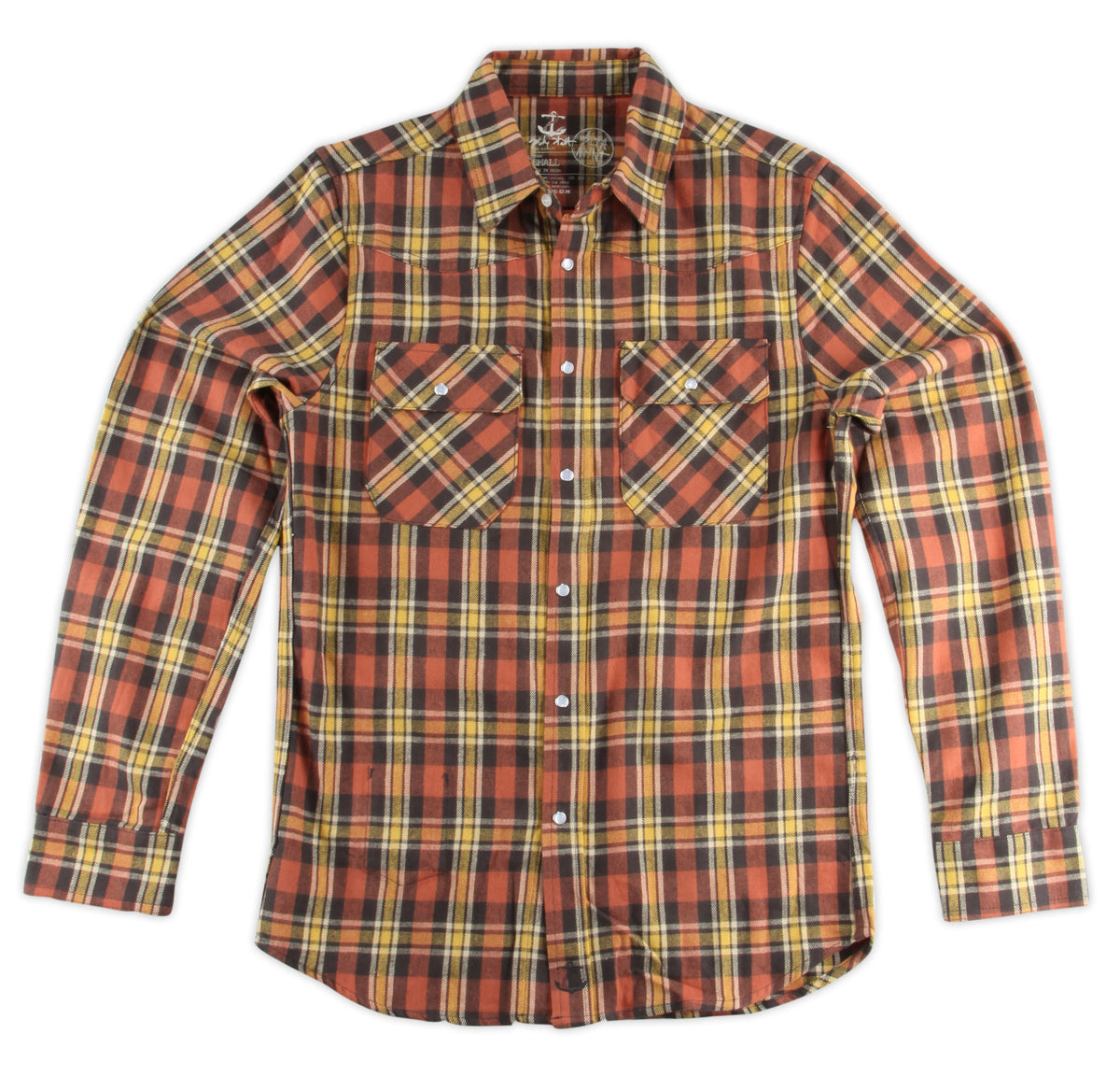 Altamont Mike Watt Flannel Button Down Shirt Black Front View