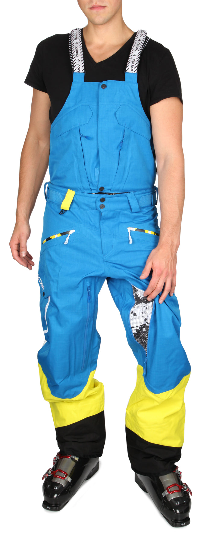 Salomon Sideways Bib Pants Vibrant Blue-X/Corona Yellow Vent View