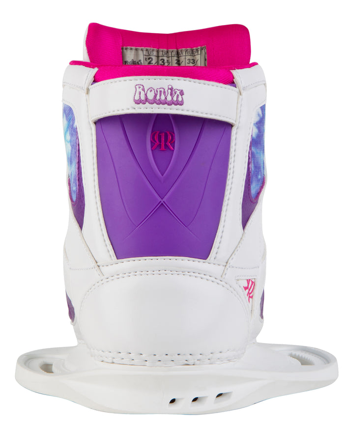 Ronix August Wakeboard Bindings - Girl's 2013 White/Tie Dye Back View