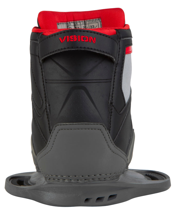 Ronix Vision Wakeboard Bindings - Boy's 2013 Black/Grey/Red Back View