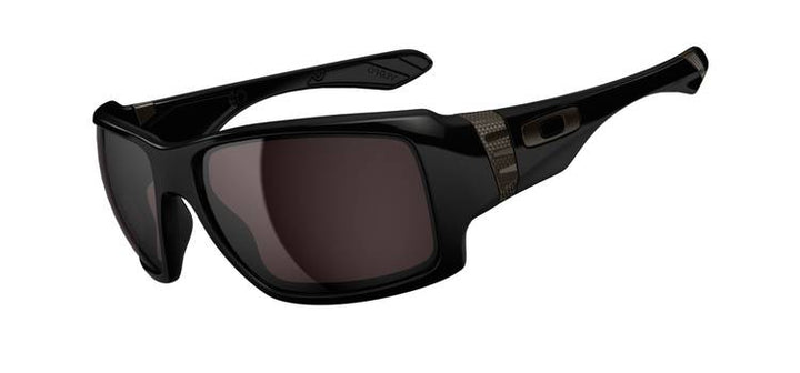 Oakley Big Taco Sunglasses Polished Black/Warm Grey Front View