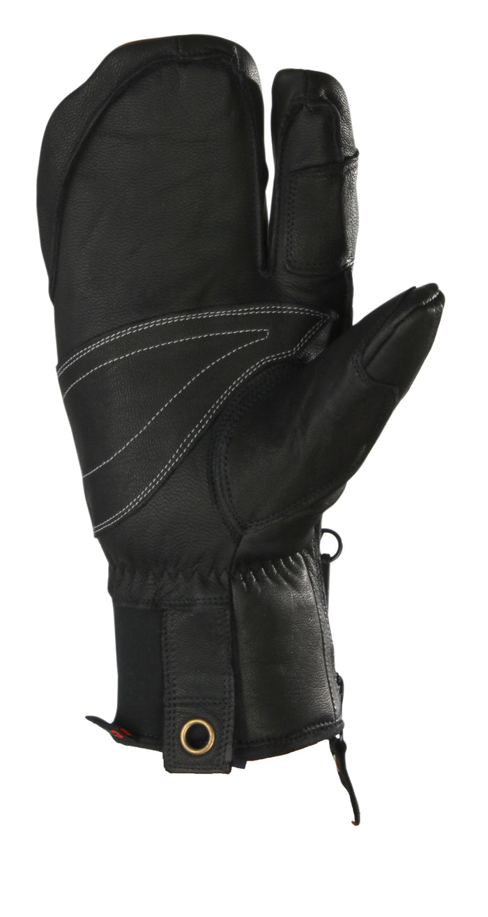 Hestra Seth Morrison 3 Finger Pro Mittens Brown/Black Detail 1 View