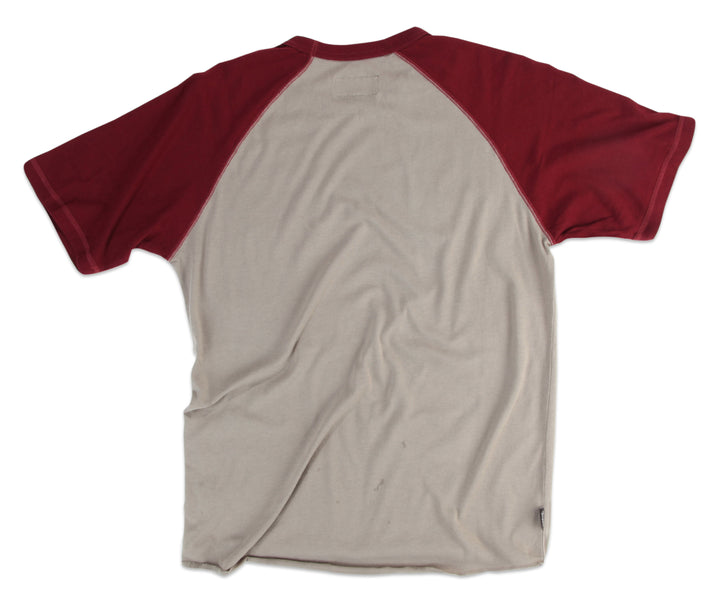 Brixton Richmond T-Shirt Taupe/Burgundy Back View