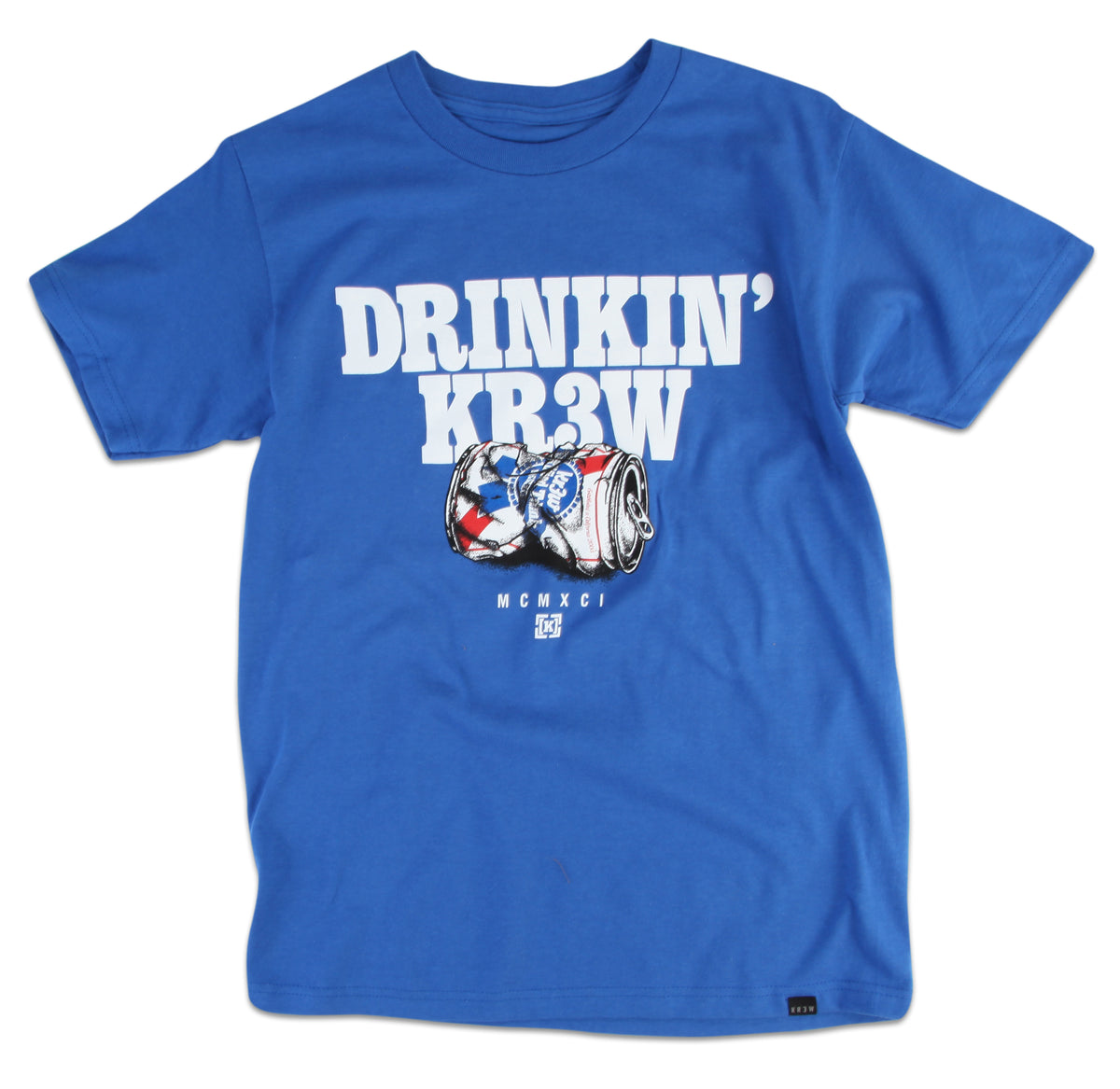 Kr3w Drinkin' Regular T-Shirt Royal Front View