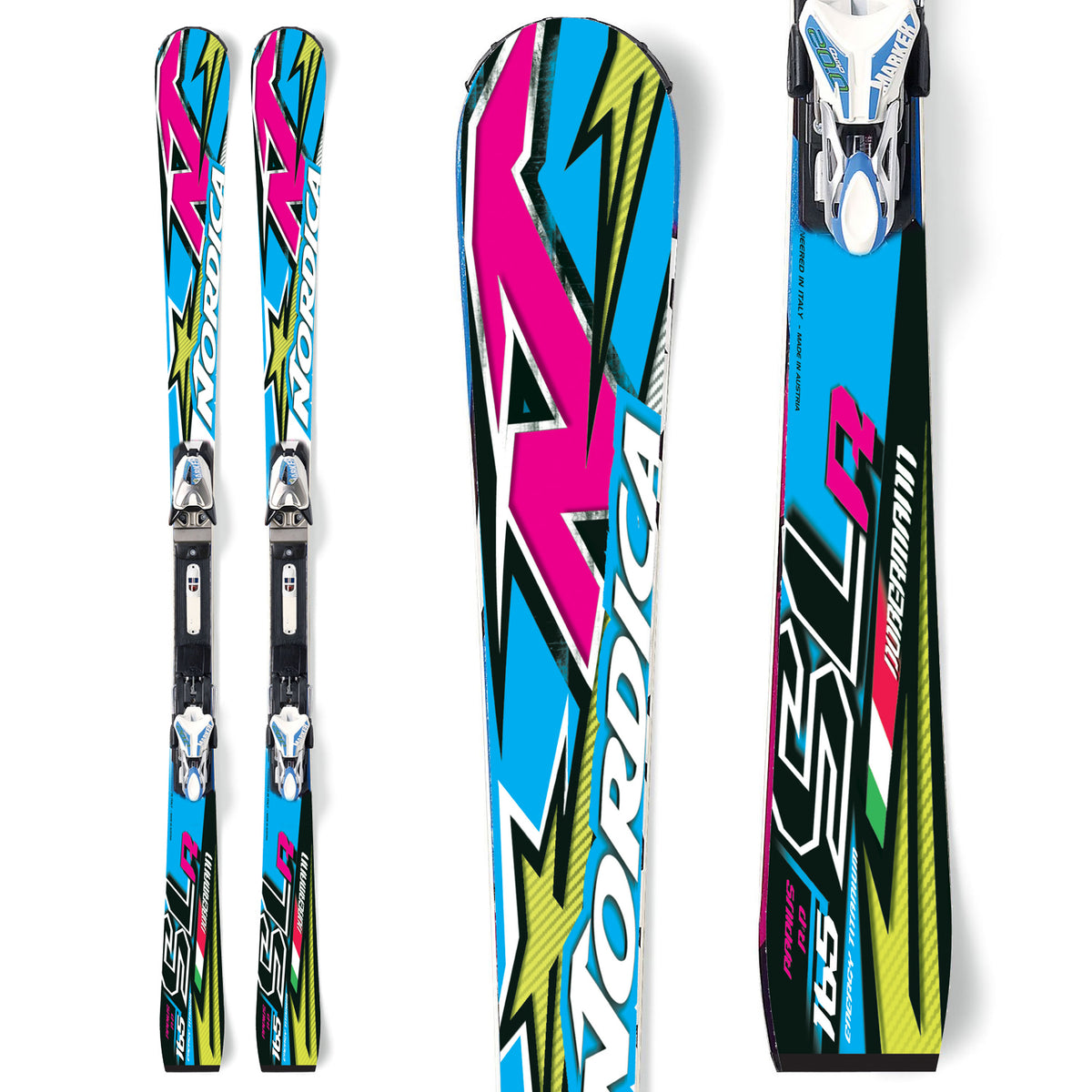 Nordica Dobermann SLR Power Skis + Comp 20 Bindings 2012