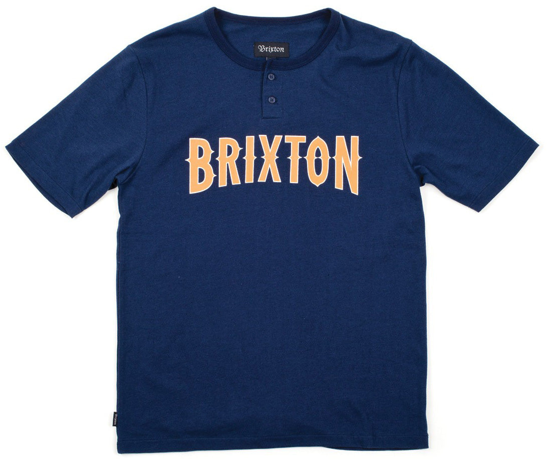 Brixton Benson T-Shirt Navy Front View
