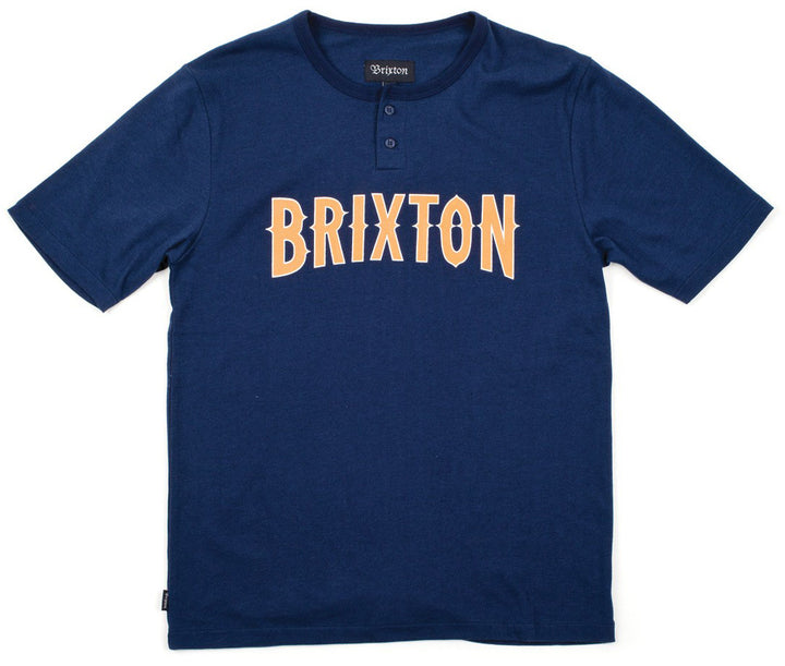 Brixton Benson T-Shirt Navy Front View