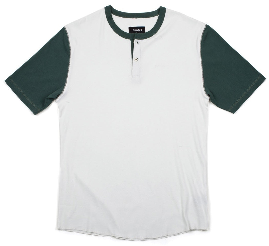 Brixton Lewis T-Shirt White/Hunter Front View