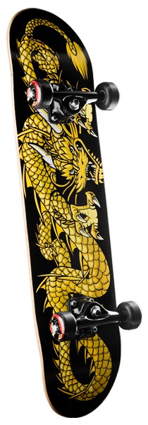 Golden Dragon Striking Dragon Skateboard Complete