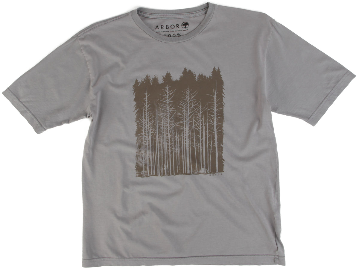 Arbor Treeline T-Shirt Grey Front View