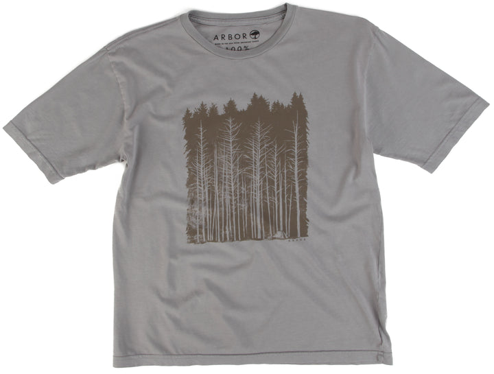 Arbor Treeline T-Shirt Grey Front View