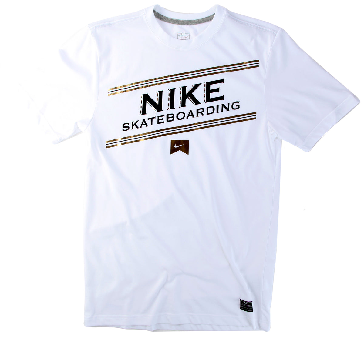 Nike Premium Dri-Fit T-Shirt White/Dark Grey Heather Front View