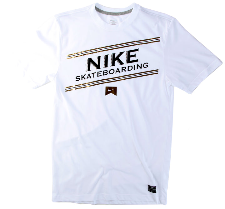 Nike Premium Dri-Fit T-Shirt White/Dark Grey Heather Front View