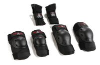 Triple 8 Saver Series High Impact 3 Pack Skateboard Pad Set Black Front View::Black