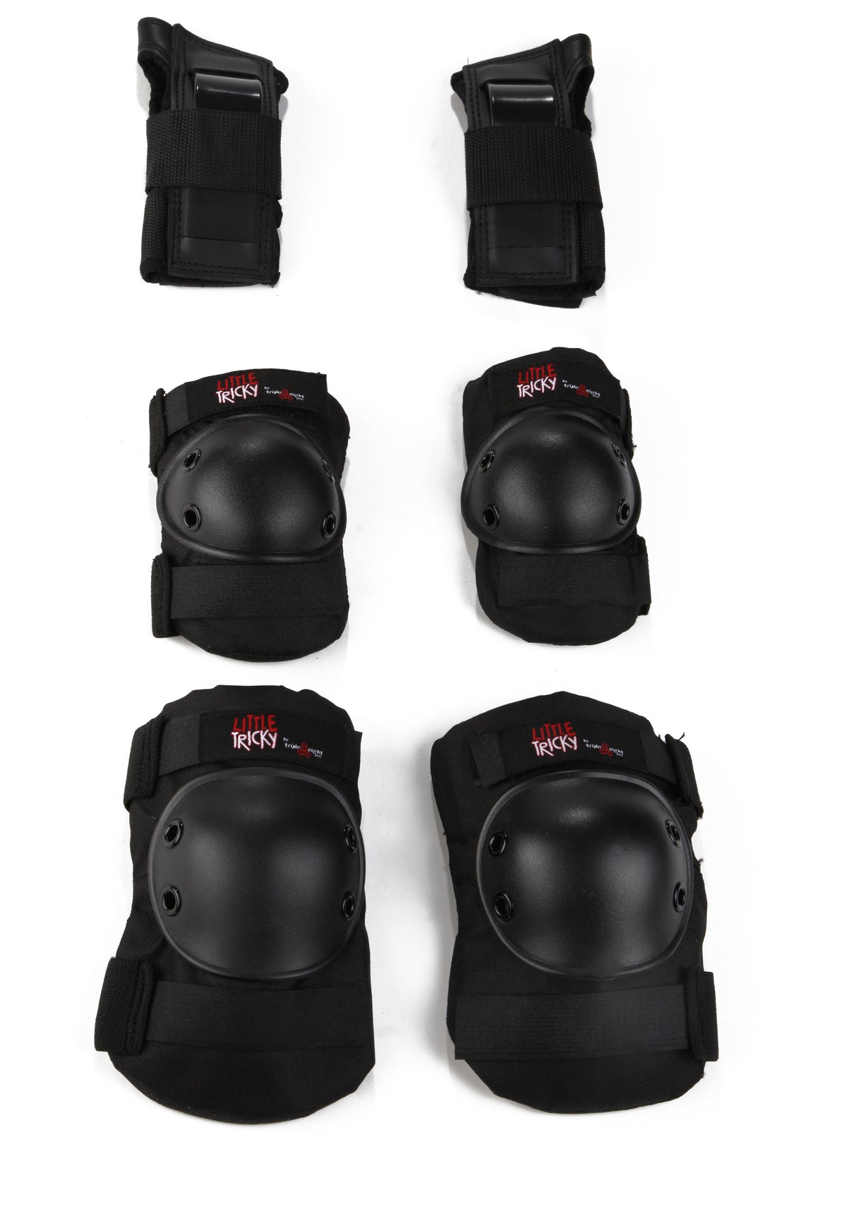 Triple 8 Little Tricky Jr. 3 Pack Skateboard Pad Set - Big Kids' Black