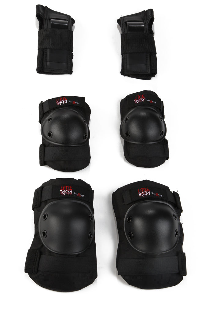 Triple 8 Little Tricky Jr. 3 Pack Skateboard Pad Set - Big Kids' Black