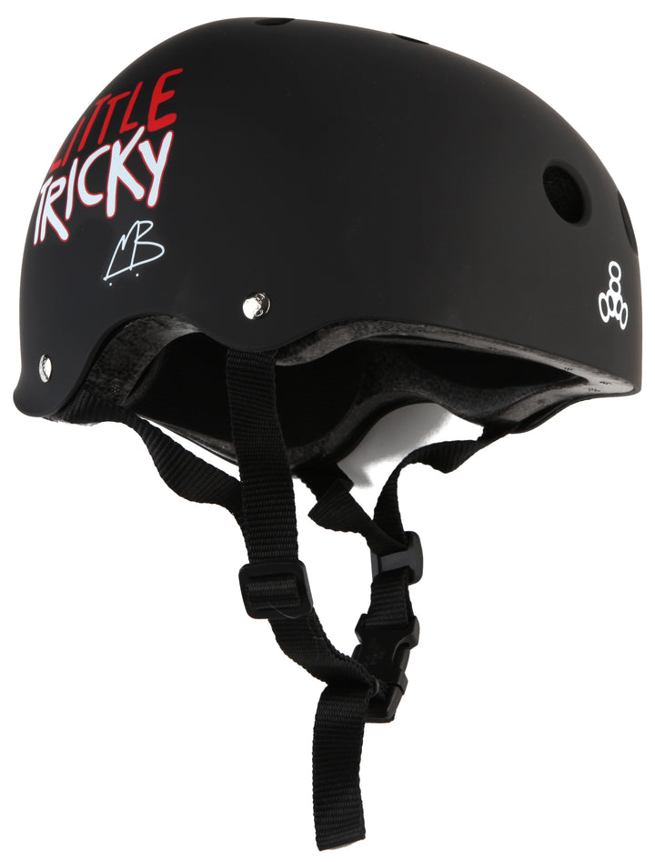 Triple 8 Little Tricky Jr. Skateboard Helmet - Kids' Black Rubber Front View