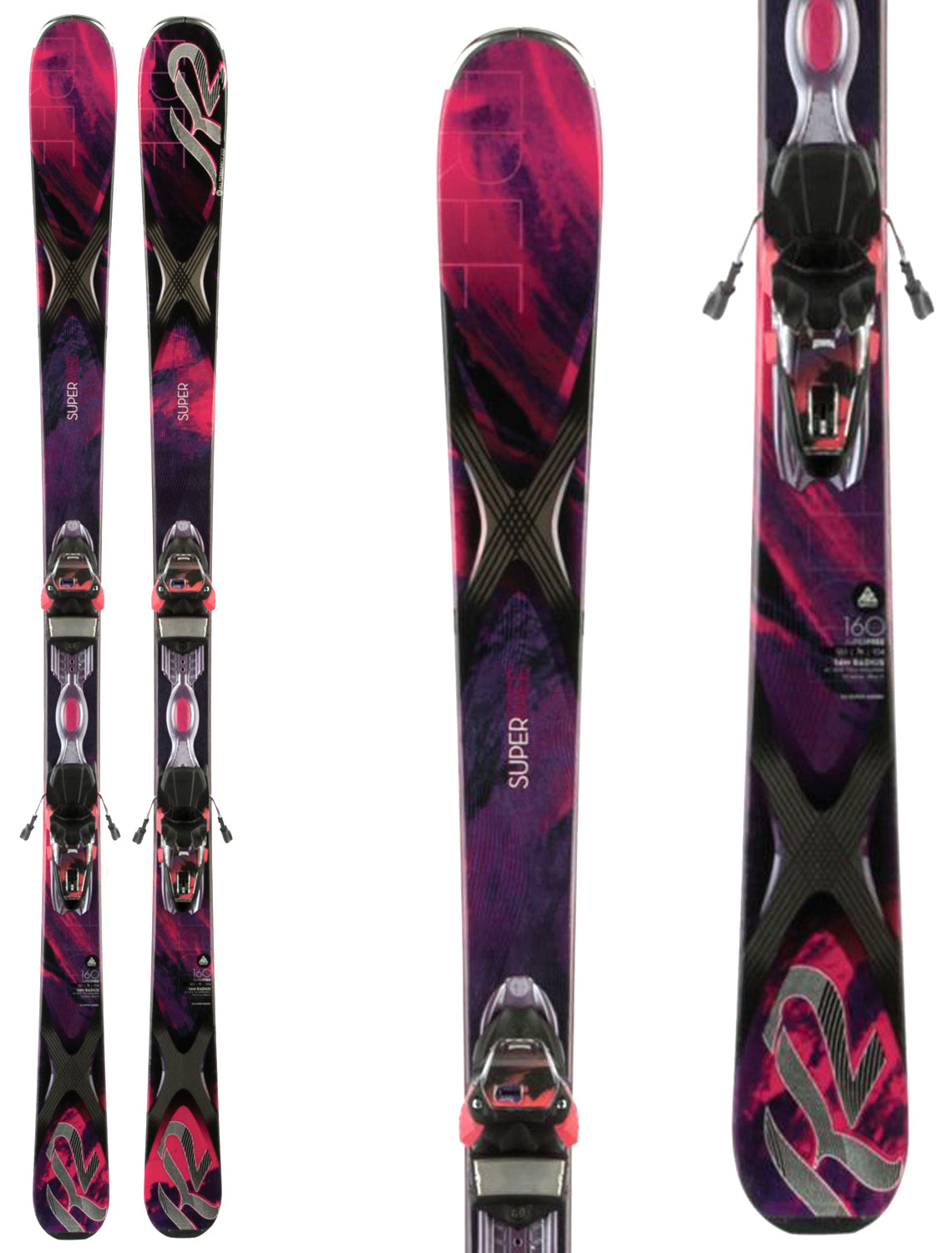 K2 SuperFree 76 Skis + ER3 10 Bindings - Women's 2014 Detail 1 View