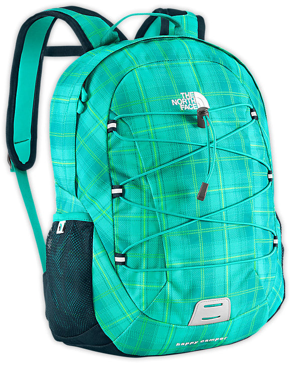 The North Face Happy Camper Backpack - Kid's Ion Blue Plaid Front View